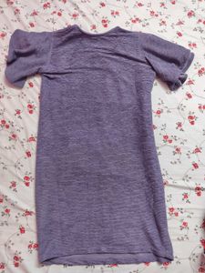 Purple Casual Dress (Belt Not Included)