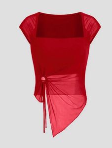 Red Tie Detail Top Little Box