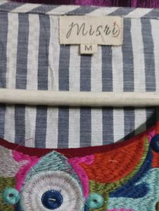 Striped Embroidered Dress