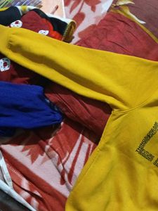 Yellow &#39;Life&#39; Print Sweater