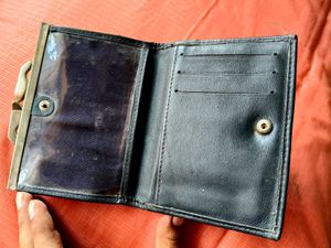 Navy Blue Pure Leather Wallet/Clutch For Females