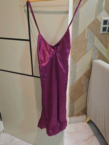 Purple Satin Dress