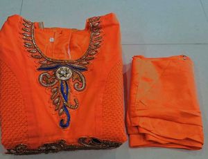 Elegant Orange Ethnic Gown