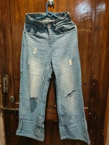 Ripped Wide Leg Jeans
