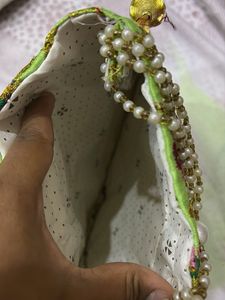 Green Floral Pouch
