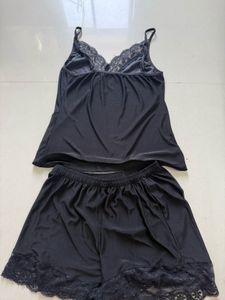 Lace Trim Cami Short Set