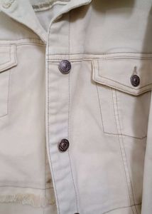 Ajio Beige Denim Jacket