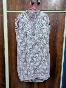White Chikankari Short Kurti