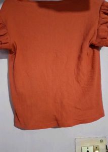 Ribbed Puff Sleeve Top