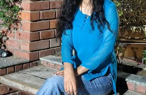 Blue Sheer Short Kurti