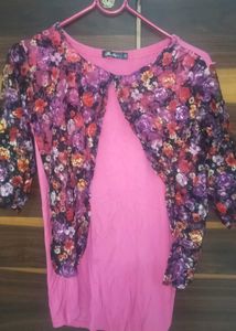 Floral Print Pink Dress