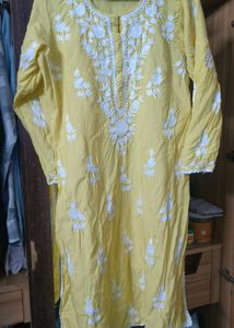 🔥 Sale 🔥Yellow fulkari kurti