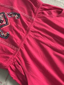 Pink Embroidered Jumpsuit