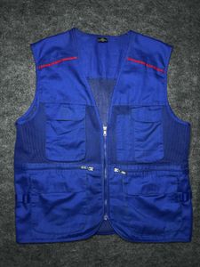 grey and blue Utility Vest