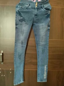 High-Waisted Embellished Jeans