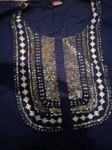 Embellished Blue Short Kurti