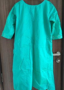 Teal Embroidered Kurti Dupatta Pant Suit.