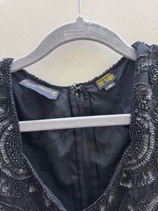 Elegant Beaded Black Maxi Dress