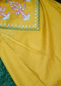 Embroidered Mustard Kurti