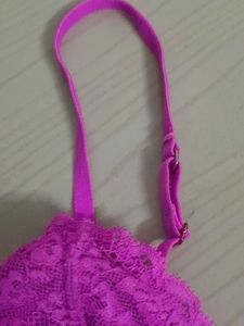 Magenta Net Bra