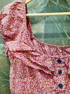 Floral Print Ruffle Top