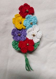 2 Crochet Flower Bouquet Hair Zlips