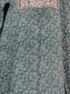 Green Printed Kurta Set