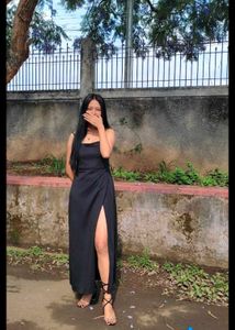 Elegant Black Slit Dress