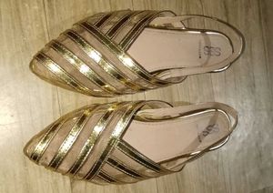 Gold Flats Sandals