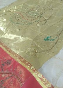 Organza Saree With Aari Tari Work