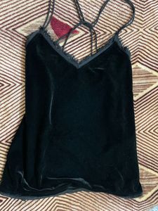 Y2K Velvet Strappy Cami Top