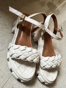 Braided Detail Buckle Decor Ankle Strap Platform