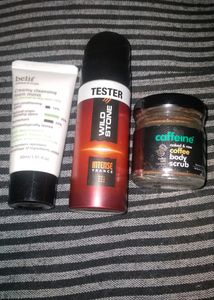 M Caffeine Body Scrub & Wild Stone Body Spray & Foam Moist Brand New