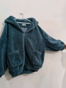 Oversize Blue Fleece Hoodie