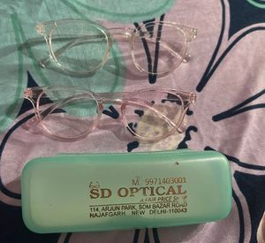 White And Pink Frame Glasses (2-Pack)