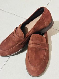 Clarks Women Brown Suede Loafers