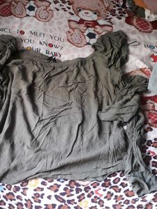 Olive Green Off-Shoulder Top