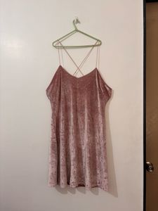 Pink Velvet Mini Dress