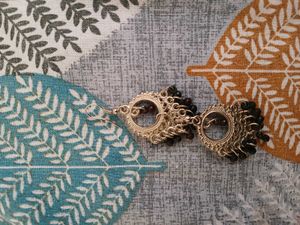 Boho Silver &amp; Black Dangle Earrings