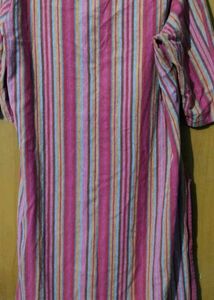 Striped Button-Up Tunic Kurta