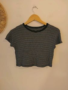 Zara Striped Cropped Tee