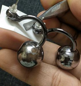 Stylish Dual Ball Statement Earrings – Used, Good