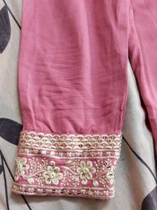 Pink Embroidered Kurta