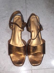 Bronze Golden Colored Women Heels