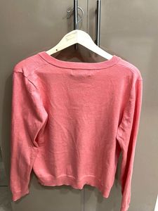 Peach V-Neck Pullover Sweater
