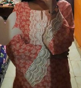 Pink Floral Kurta