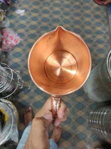 RLPK PURE COPPER JUG IN SILVER TOUCH 7NO