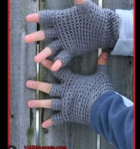 Fingerless Knitted Gloves for men