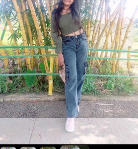 Olive Green Fill Puff Sleeve Top