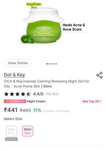 Dot &amp; Key CICA Calming Night Gel 25ML